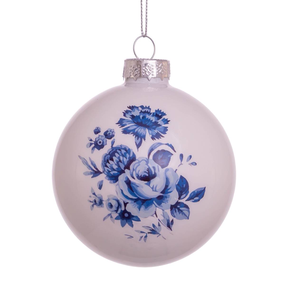 Kurt S. Adler 80MM Delft Blue Glass Ball Ornaments - Set Of 6