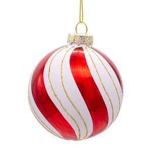Kurt S. Adler 6pc. Gold Red & White Glass Ball Ornament Set alternate view