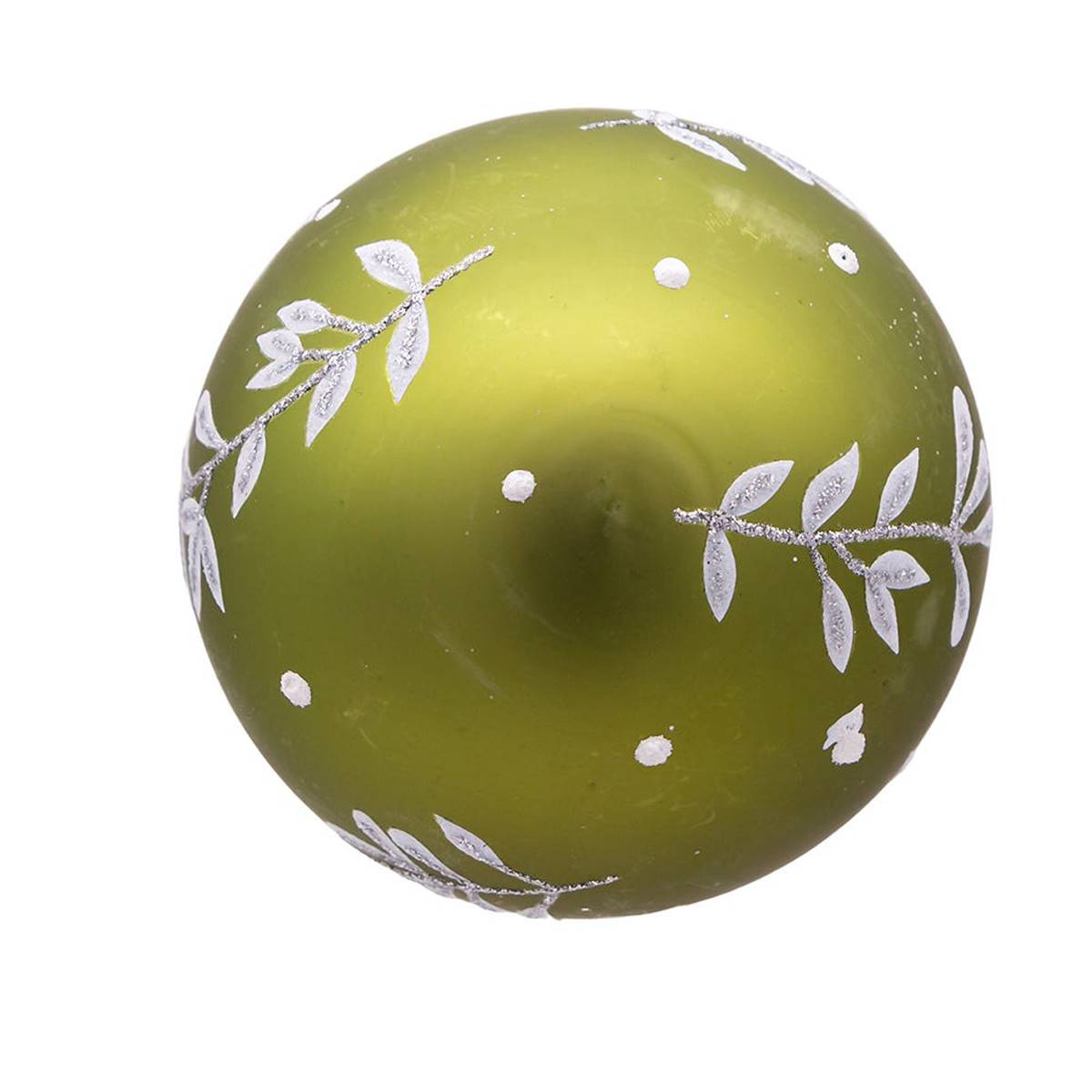 Kurt S. Adler 6pc. 80MM Green Leaf Design Ball Ornaments