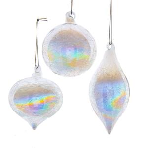 Kurt S. Adler Iridescent Ball Onion & Teardrop 3pc. Ornament Set