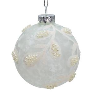 Kurt S. Adler 6pc. Glass White Pearl Ball Ornament Set alternate view