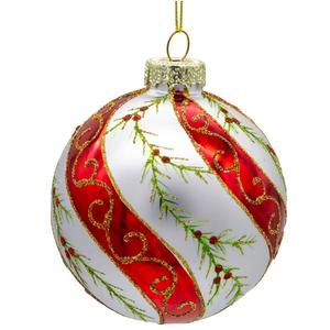 Kurt S. Adler 6pc. Glass Red & White Holly Ball Ornament Set