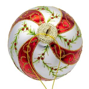 Kurt S. Adler 6pc. Glass Red & White Holly Ball Ornament Set alternate view