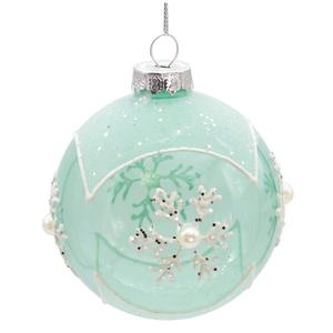 Kurt S. Adler Glass Teal Snowflake 6pc. Ball Ornament Set alternate view