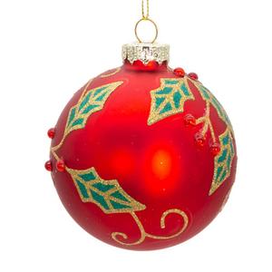 Kurt S. Adler 6pc. Glass Red Berry & Holly Ball Ornament Set alternate view