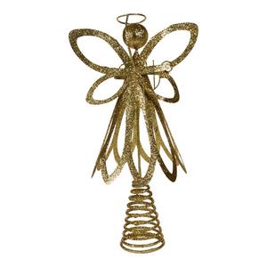 Kurt S. Adler 12in. Gold Glitter Metal Angel Treetop