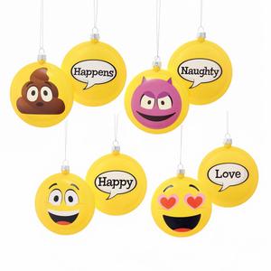 Kurt S. Adler Emoticon Disc 4pc. Ornaments Set