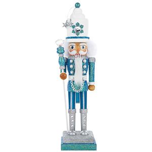 Kurt S. Adler 17in. Hollywood(tm) Turquoise & White Nutcracker