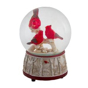 Kurt S. Adler Wind Up Musical Cardinals Water Globe