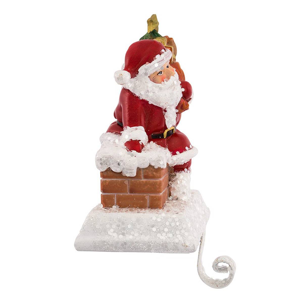 Kurt S. Adler 6.5in. Resin Santa With Gift Box Stocking Holder