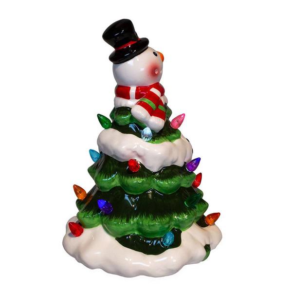 Kurt S. Adler 9in. Battery-Operated Ceramic Light-Up Snowman Tree alternate view