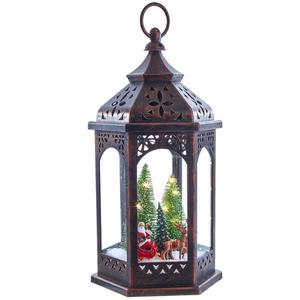 Kurt S. Adler 13in. Santa and Reindeers Lighted Lantern