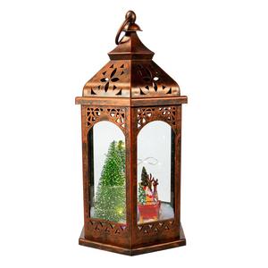 Kurt S. Adler 13in. Santa and Reindeers Lighted Lantern alternate view