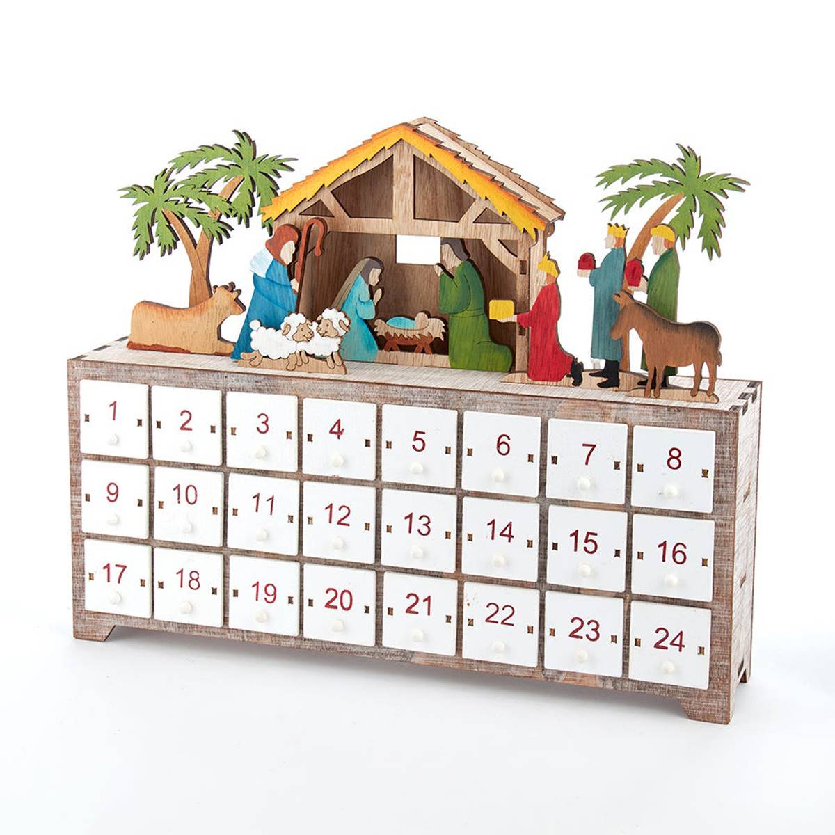 Kurt S. Adler 10.4in. Light-Up LED Nativity Advent Calendar