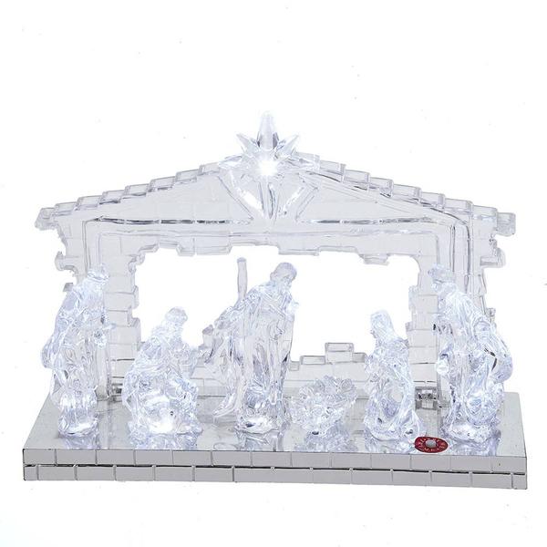 Kurt S. Adler 8.7in. Light-Up LED Musical Nativity Scene