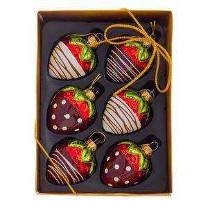 Kurt S. Adler Noble Gems(tm) Chocolate Strawberry Ornaments Box