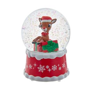 Kurt S. Adler 100mm Rudolph In Present Water Globe
