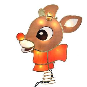 Kurt S. Adler Rudolph The Red-Nosed Reindeer Capiz Treetop