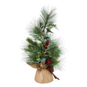 Kurt S. Adler 2ft. Berries & Plaid Ribbon Pine Tree alternate view