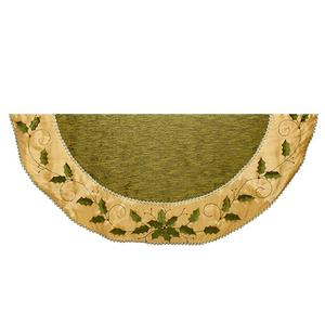 Kurt S. Adler 54in. Holly Leaves Embroidered Tree Skirt
