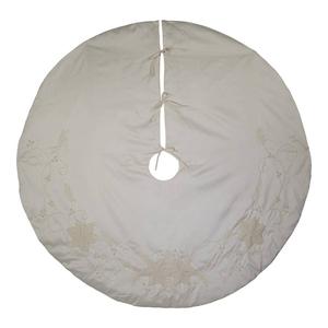 Kurt S. Adler 54in. Ivory w/Pearl Beads Tree Skirt