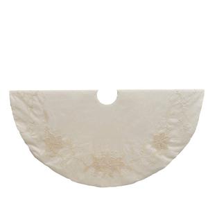 Kurt S. Adler 54in. Ivory w/Pearl Beads Tree Skirt alternate view