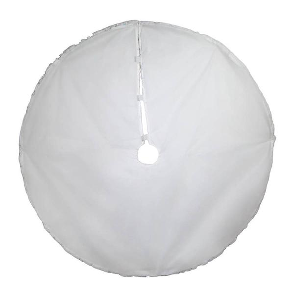 Kurt S. Adler 48in. White Tree Skirt w/ Snowflake Border alternate view