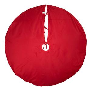 Kurt S. Adler 60in. Red Tree Skirt with Green Embroidered Trees alternate view