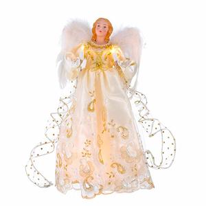 Kurt S. Adler UL 10-Light 14in. Gold Angel Treetop