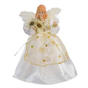 Kurt S. Adler 10-Light 9-Inch Gold & Ivory Angel Tree Topper