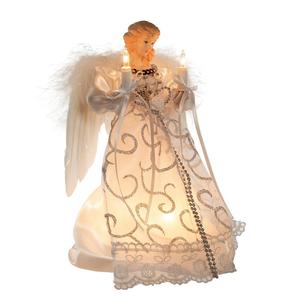 Kurt S. Adler UL 10-Light 9in. White/Silver Angel Tree Topper alternate view
