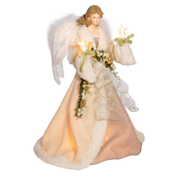 Kurt S. Adler 16in. Ivory and Grey Angel Tree Topper alternate view