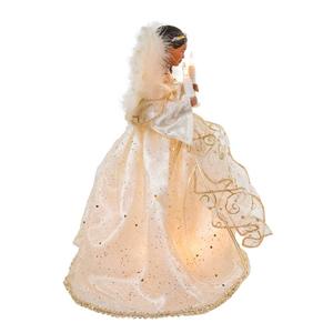 Kurt S. Adler Ivory & Gold African American Angel Tree Top alternate view