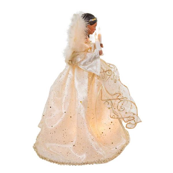 Kurt S. Adler Ivory & Gold African American Angel Tree Top alternate view