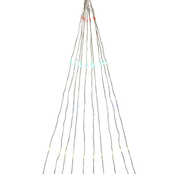 Kurt S. Adler 78in Silver Nylon 200 Multi-colored LED Lights