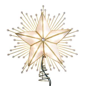 Kurt S. Adler 10in. 5-Point Capiz Star Tree Top w/Rays & Beads