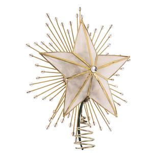 Kurt S. Adler 10in. 5-Point Capiz Star Tree Top w/Rays & Beads alternate view