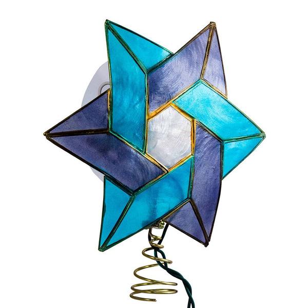 Kurt S. Adler 10-Light Capiz Color Star of David Treetop alternate view