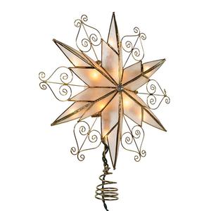 Kurt S. Adler 10-Light 6-Point Capiz Star Treetop w/Scroll Design alternate view