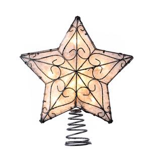 Kurt S. Adler UL 10-Light Trimmed Capiz Inspired Star Tree Topper