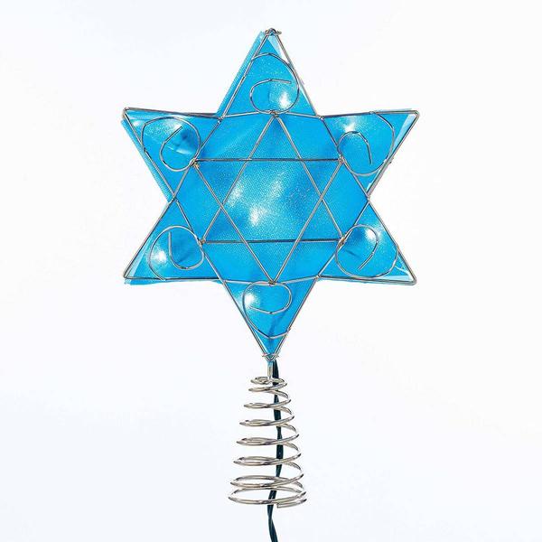 Kurt S. Adler UL 10-Light LED Silver & Blue Shimmer Star Tree Top