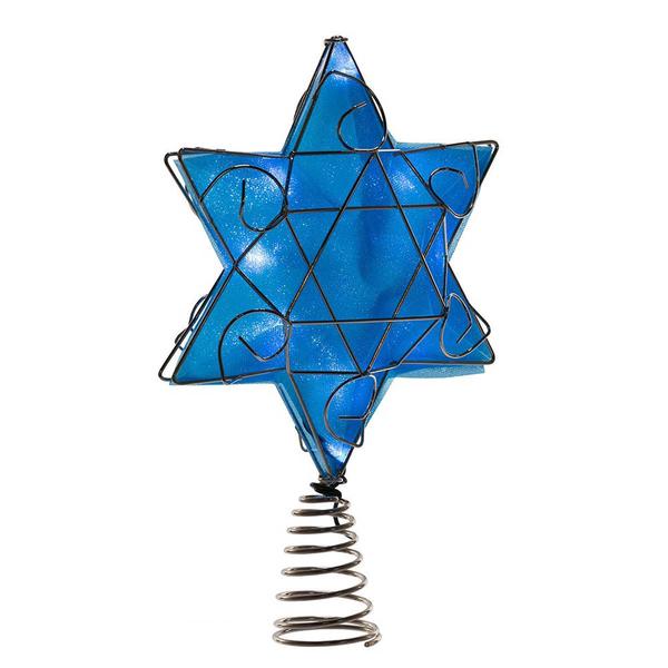 Kurt S. Adler UL 10-Light LED Silver & Blue Shimmer Star Tree Top alternate view