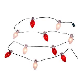 Kurt S. Adler UL 10-Light Red & White Giant C7 Light Set