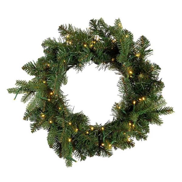 Kurt S. Adler 18in. Prelit Warm White LED Noble Fir Wreath