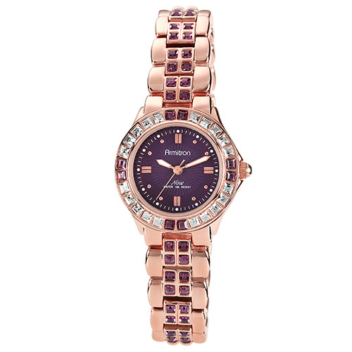 Womens Armitron Crystal Bracelet Watch - 75-3689VMRG