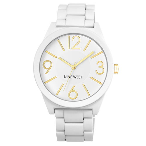 Womens Nine West White Rubber Bracelet Watch - NW/1678WTWT