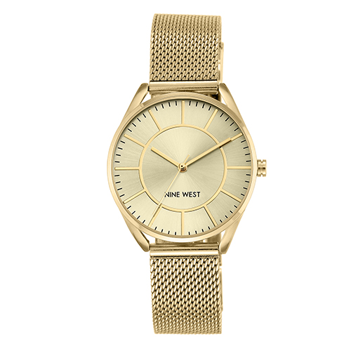 Womens Nine West Mesh Bracelet Watch - NW/1922CHGB