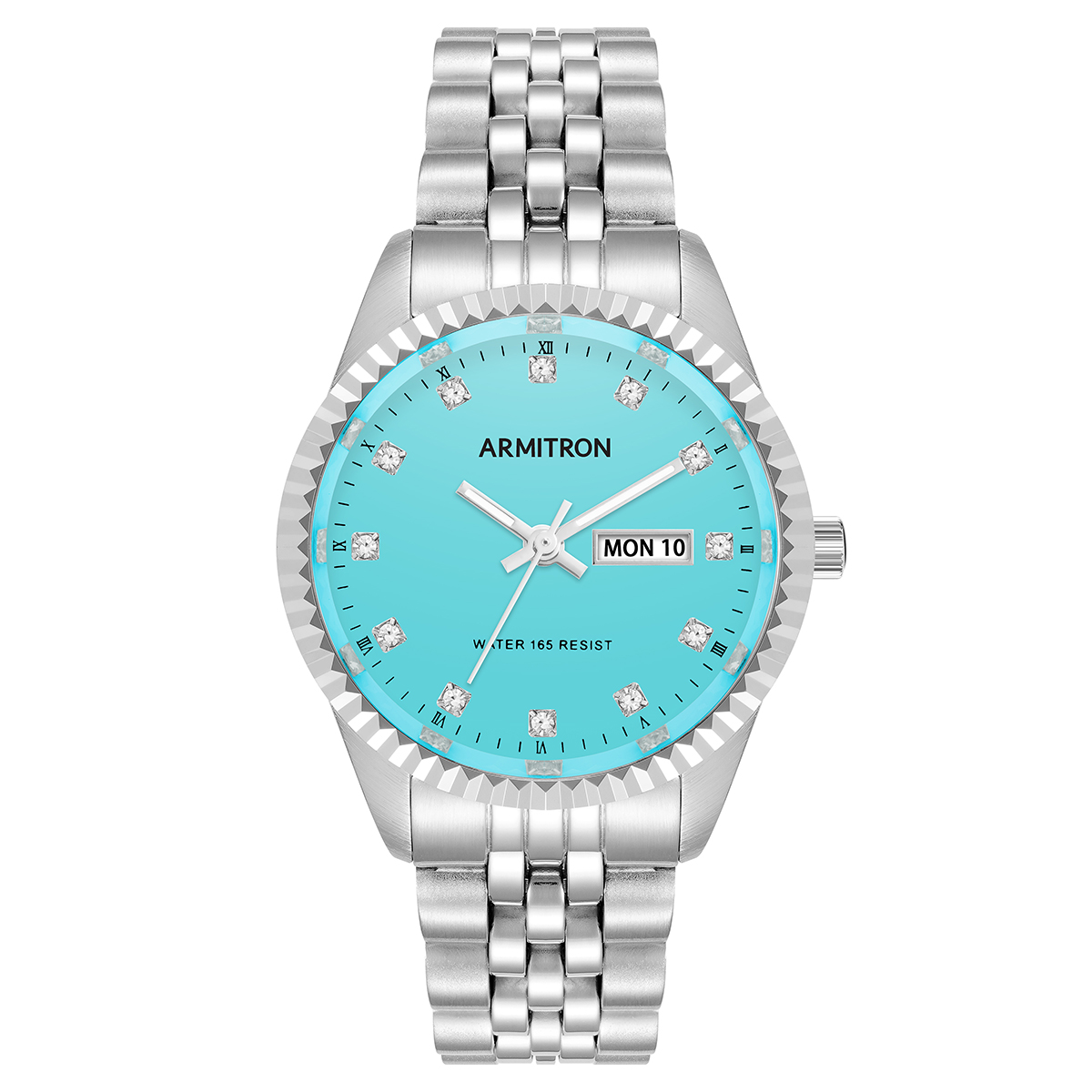 Womens Armitron Silver-Tone Calendar Watch - 75-5849LBSV