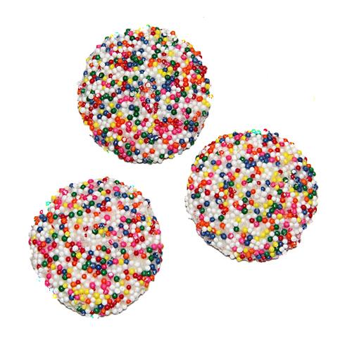 Ashers(R) White Chocolate Nonpareils with Rainbow Sprinkle 1lb.