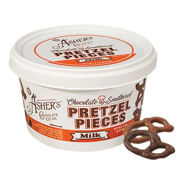 Ashers(R) Chocolate Co. Milk Chocolate 2lb. Pretzel Pieces Tub